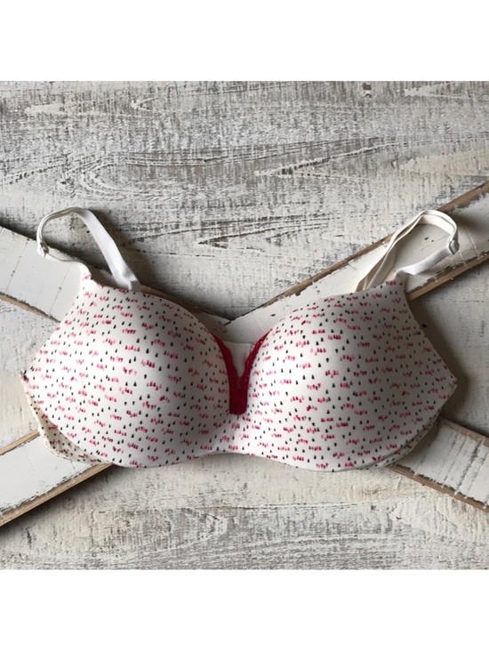 Victoria's Secret White Bra with Pink Dot Print - Picture 2 of 7